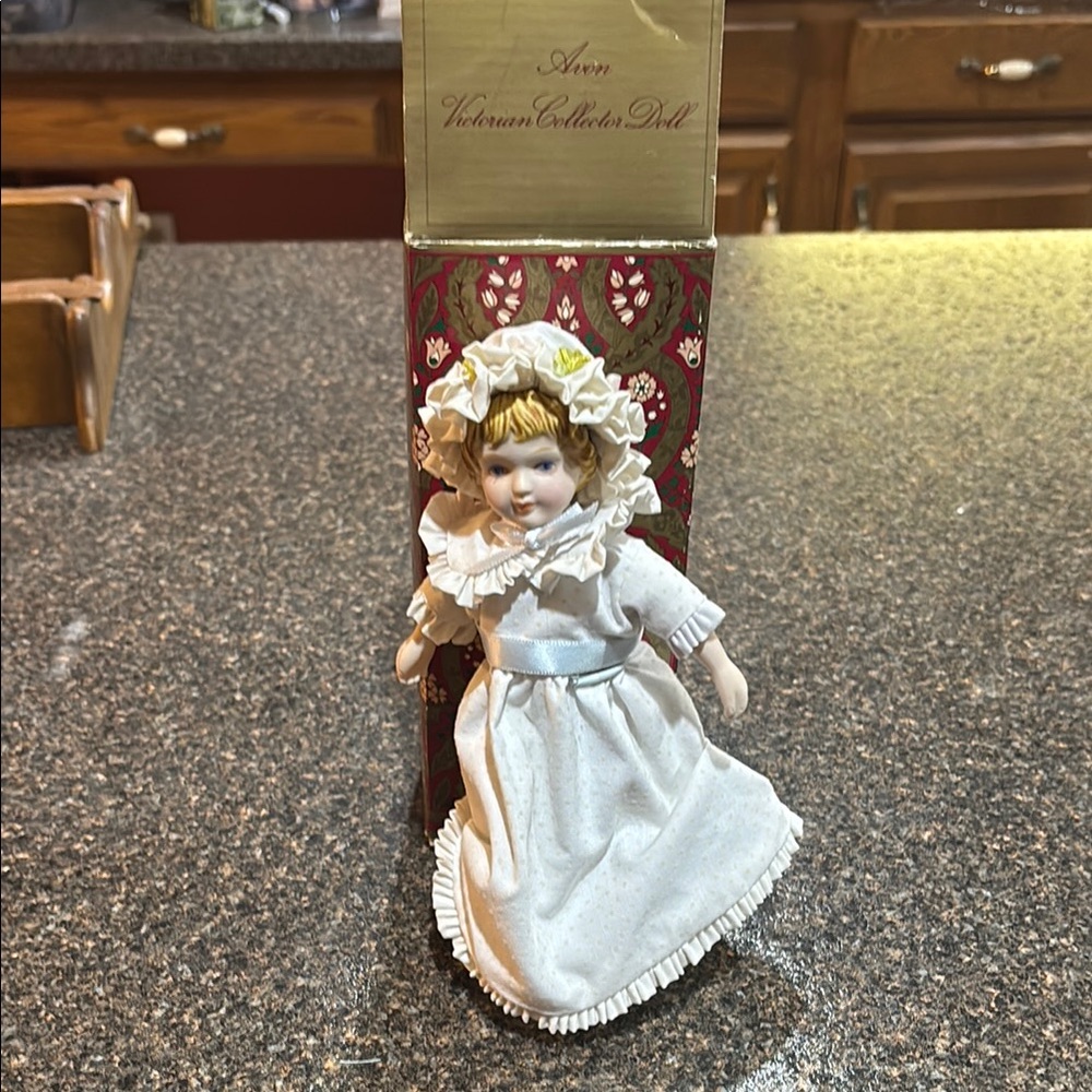 Victorian Collector's Doll in White Dress Avon 1983
